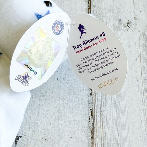 Vintage 1999 Salvino’s Bammers Troy Aikman #8 Dallas Cowboys Bear NFL Plush NWT - Picture 15 of 16